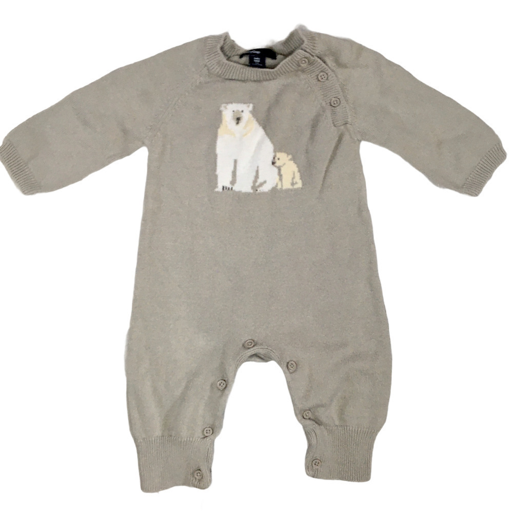 Baby Gap Polar Bear Knit One-Piece 3-6 Months